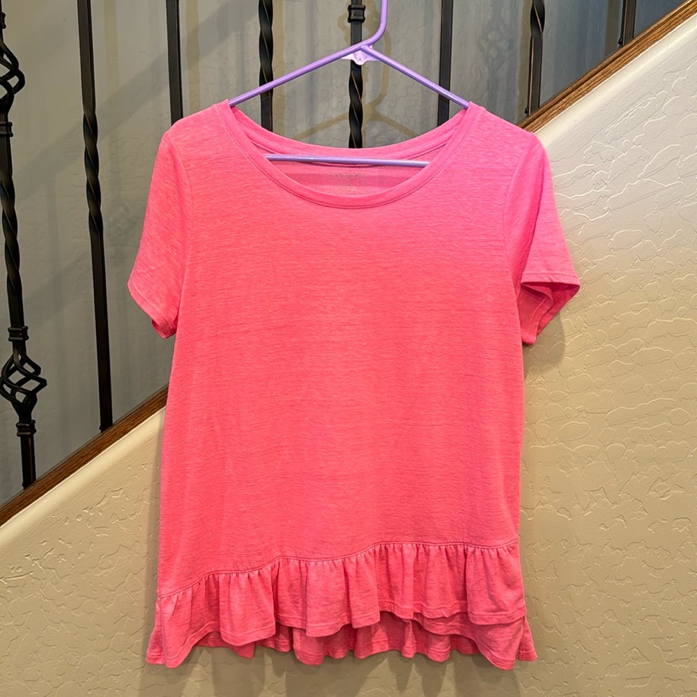 Pink ruffle tee shirt